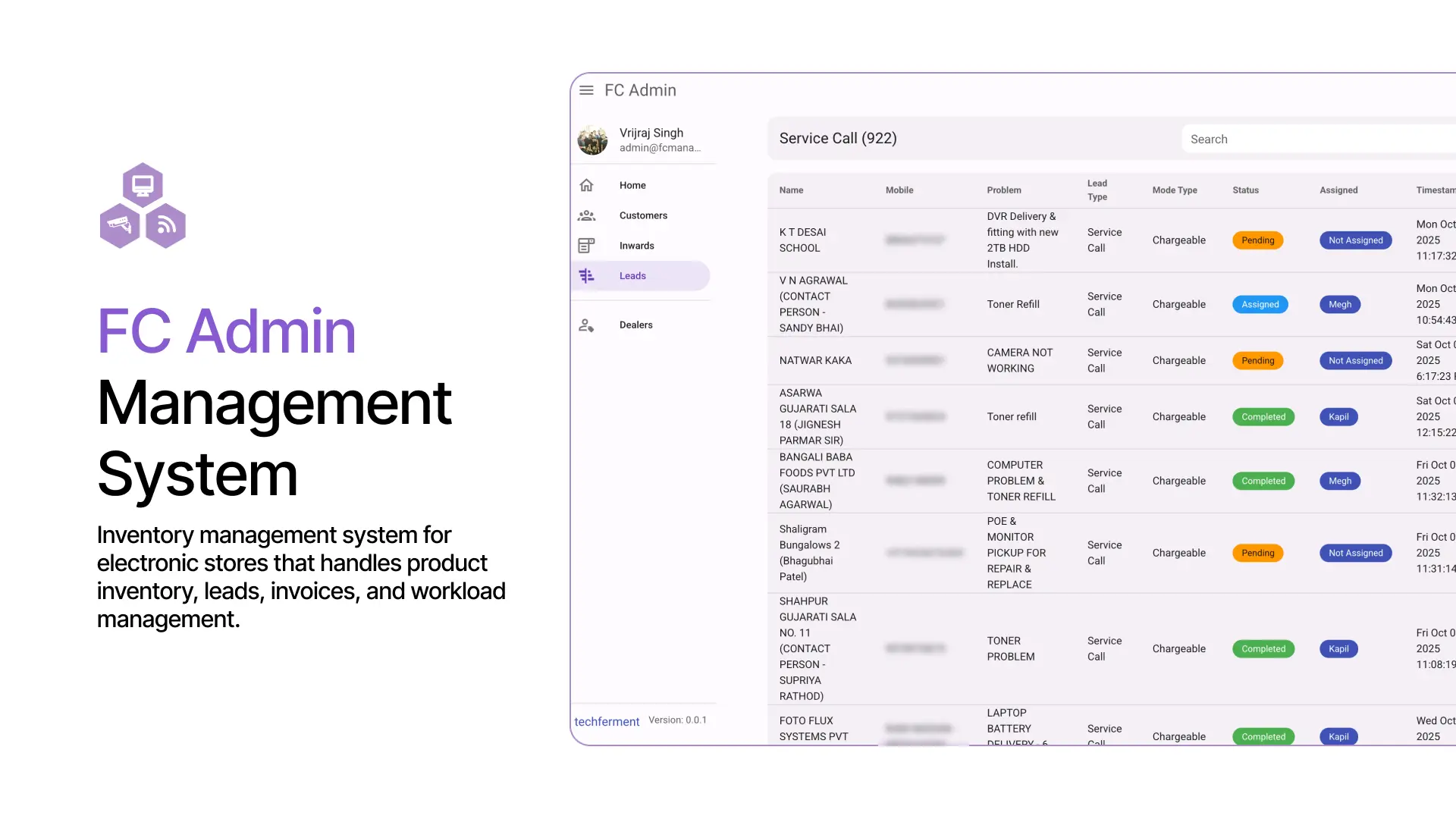 FC Inventory System product preview